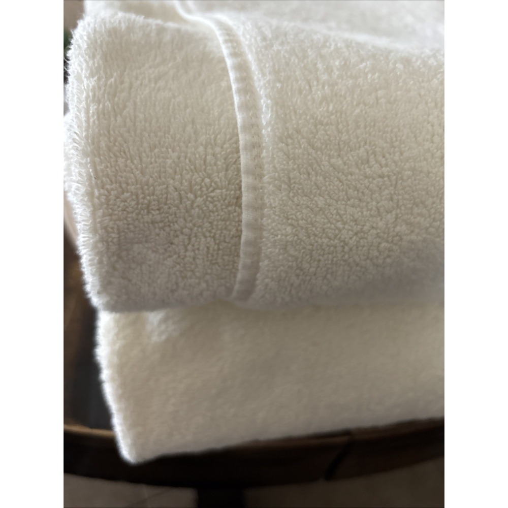 Wamsutta Icon PimaCott OVERSIZED Bath Sheet 35x70 Ivory White Luxury (Set of 2)
